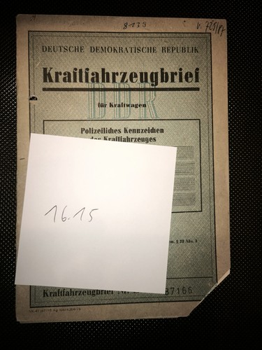 Ifa fortschritt ddr kfz brief - kfz,