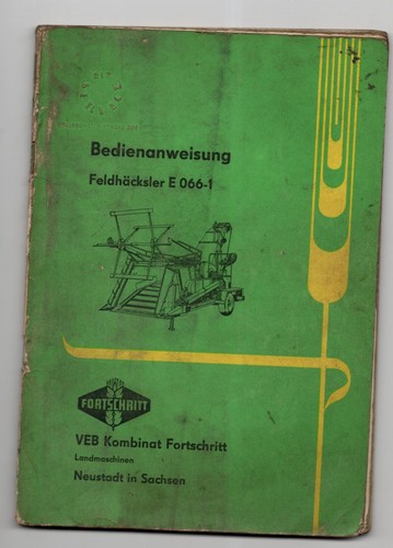 Bedienanweisung feldhäcksler - bedienanweisung,