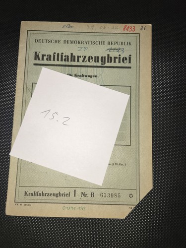 Ddr kfz brief ifa - ifa, fortschritt