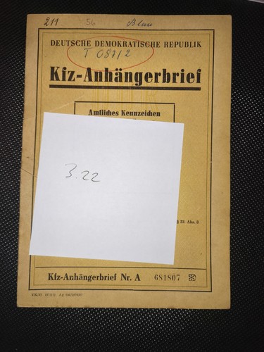 Ddr kfz brief anhänger - ddr,
